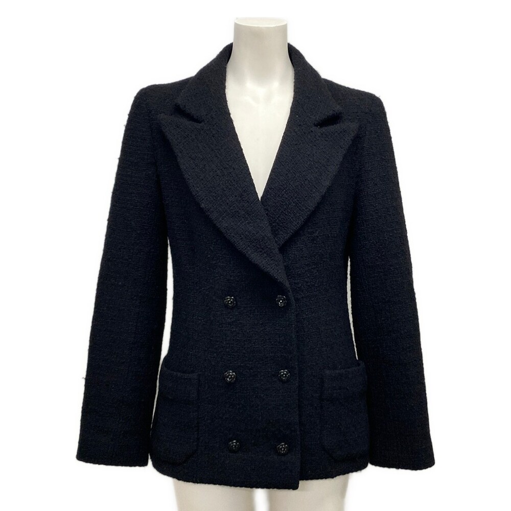 Chanel Black Outer Fabric] Wool Angora #307797C10B
